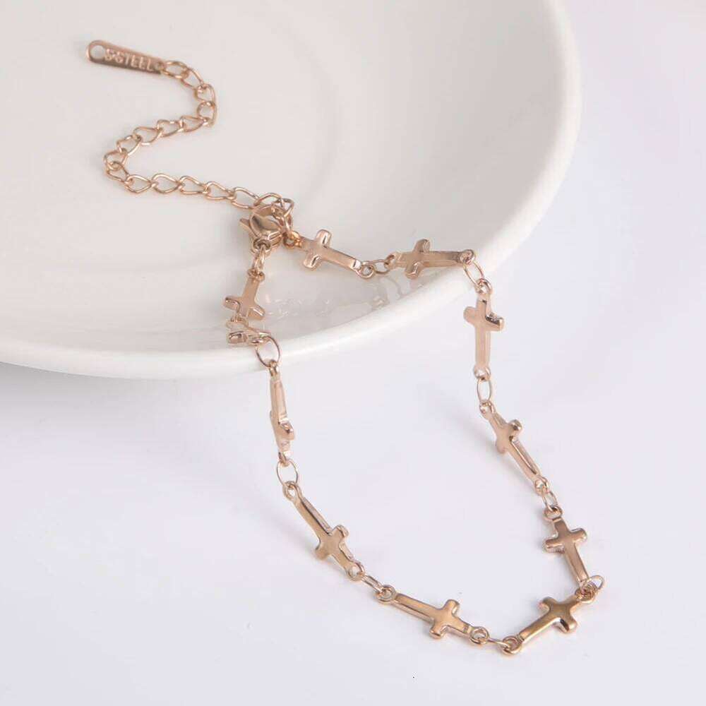 Skyrim Fashion Cross Bracelet Stainless Steel Adjustable Bracelets Jesus Christian Jewelry Gift for Women Girls 25H1229