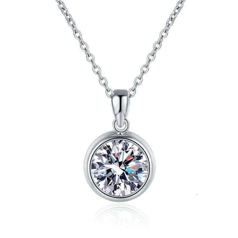 1-3ct Moissanite Woman Pendant Sier For Women Chains Party Bridal Fine Jewelry 925sterling Silver Necklace 3ef