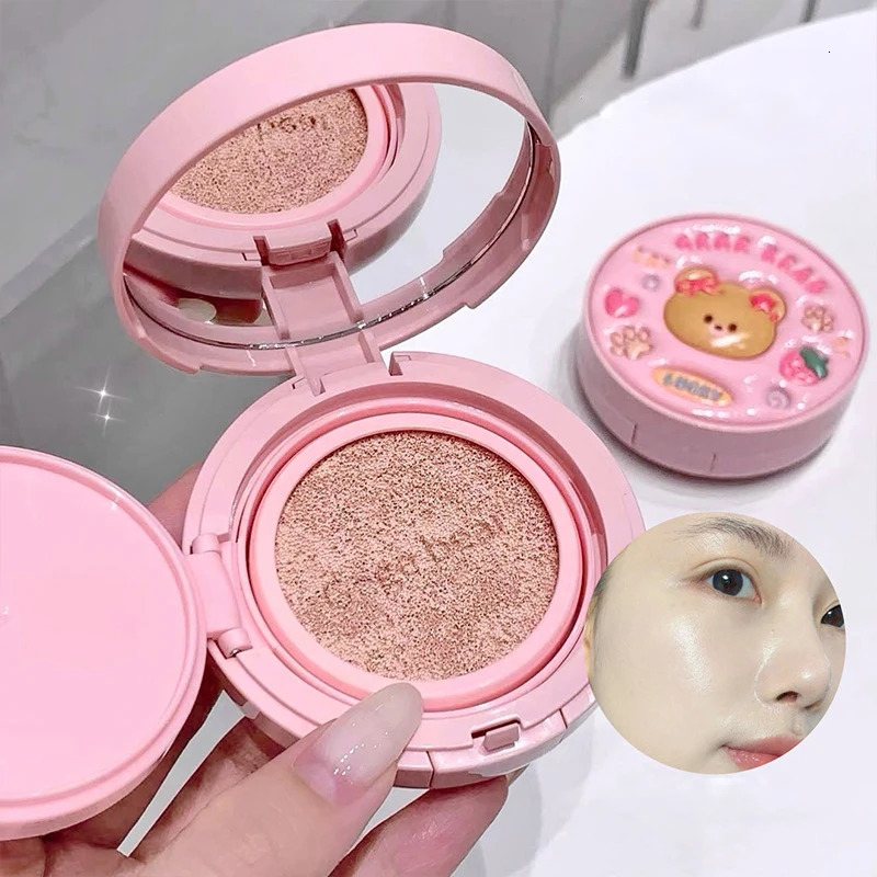 Cute Leather Cushion Compact Foundation High Coverage Concealer Oil Control Matte Nude Brighten Face BB Cream Korean Makeup Base 251222
