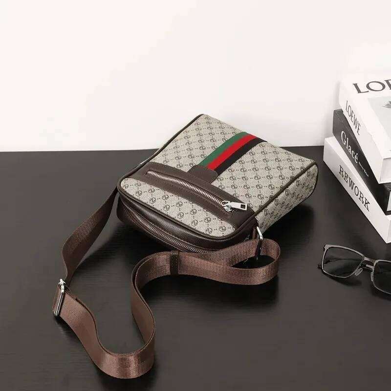 Luxury Design Men S Bags Fashion Plaid Letter Printed Crossbody Men Square Shoulder Male Sling Messenger Bag JINXIANGGUO