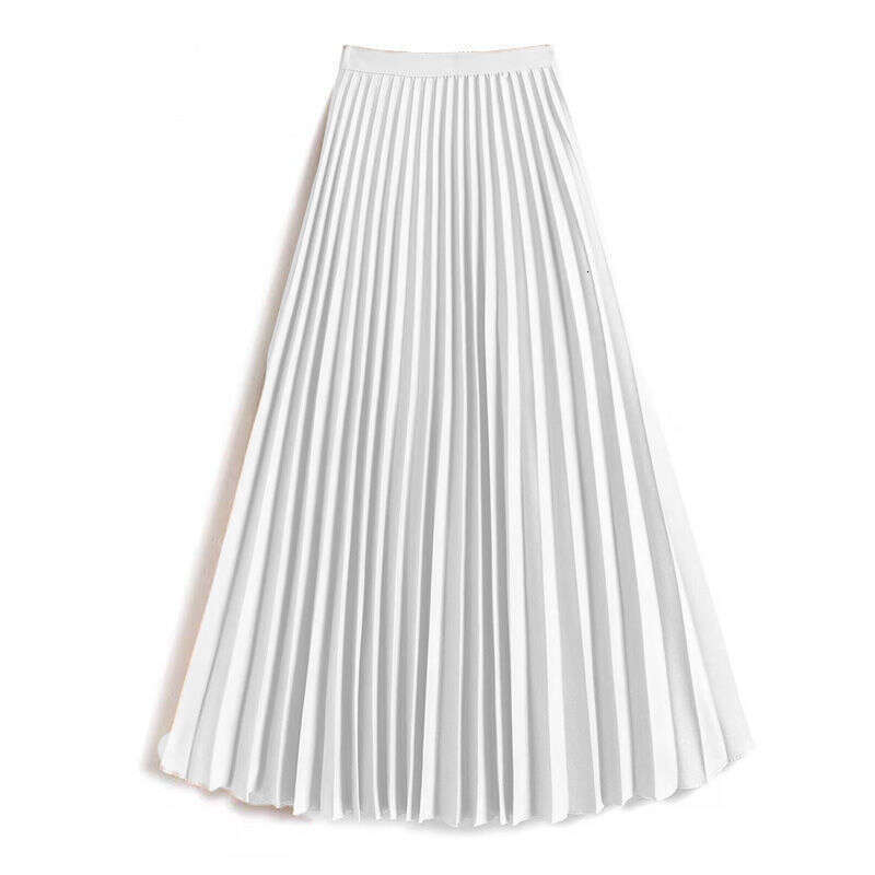 Women's Long Skirt Satin Elegant Organza High Waist Pleated Spring Summer Versatile Princess Half Long Skirt New Style