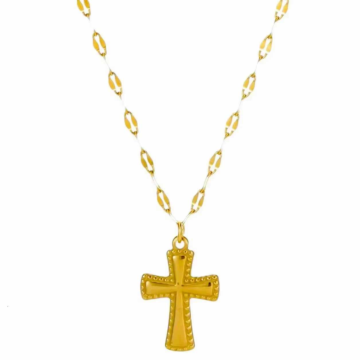 Cross Necklace For Women Stainless Steel 18K Gold Silver Chain Necklace Cross Pendant Charms Necklaces Jewelry Gift 2025 New Y251227
