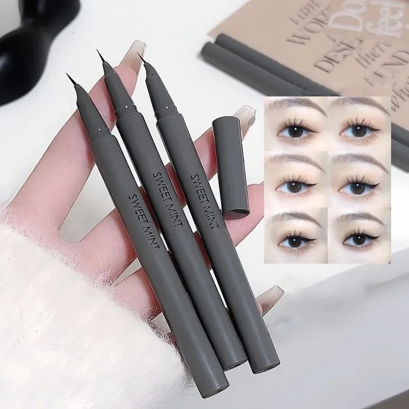 Ultrafine Matte Liquid Eyeliner Pencil Waterproof Quick Drying Black Brown Lying Silkworm Lower Eyelash Eye Makeup 1pc 251213
