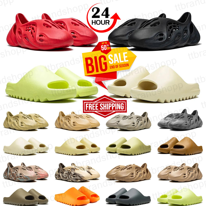 2026 new Designer Slides for Men Slippers Onyx Bone Azure Ochre Glow Green Resin Soot Black Core Womens Mens Solid Slide Classics Slipperr size 36-47 hot