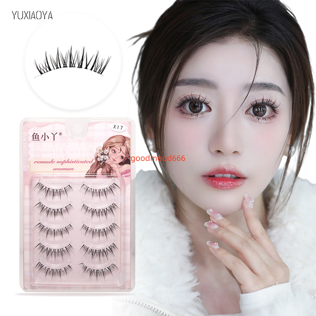 Handmade X17 Pair of Natural DIY Full Strip Eyelashes Foreign Trade Wholesale Batch of Simulation Mink Hair Fake Eyelashes