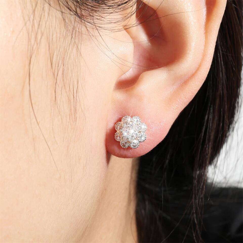 ZAKOL Luxury AAA Zircon Flower Stud Earrings Brilliant Micro Paved CZ Versatile Female Jewelry