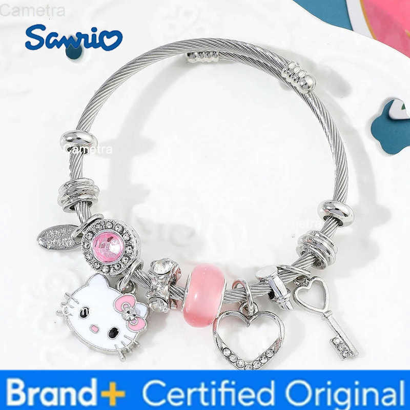 Sanrio Charms Bracelet Luxury Hello Kitty Beads Bangle for Women DIY Bracelet for Girl Fashion Accessories Girlfriend Gifts H251229