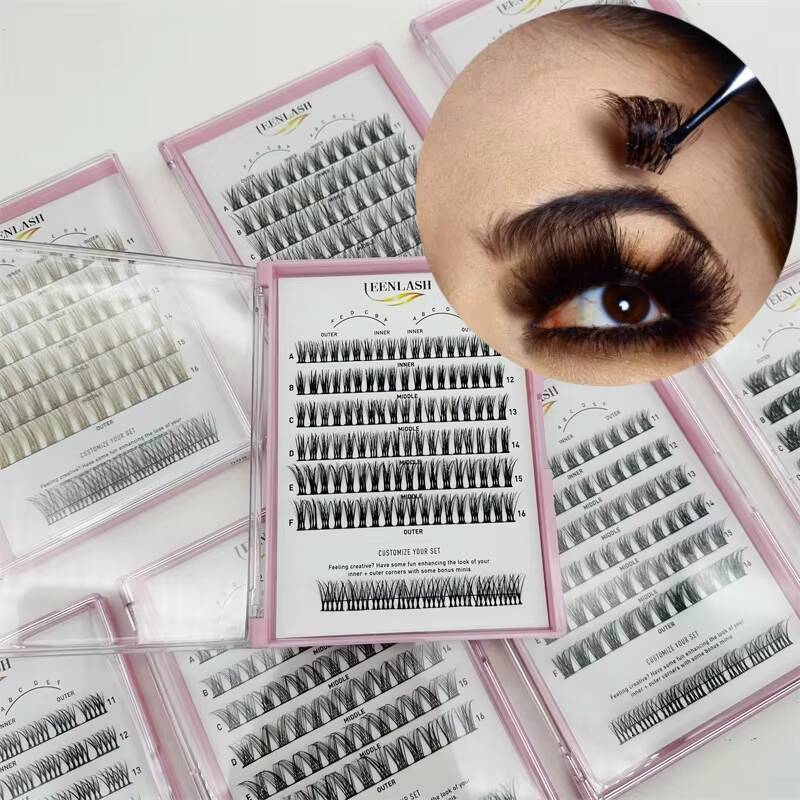 Korean PBT Fiber Individual Diy at Home Lash Extensions Professional Diy Pre Cut Volume Lash Cluster Diy Eyelash Extensions