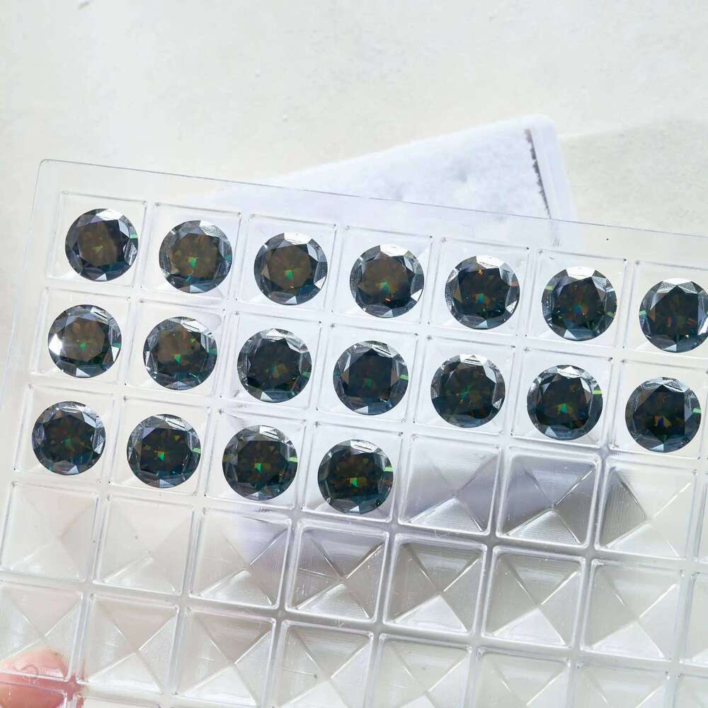 Round 0.1ct-5ct Dark Green Loose Moissanite Pass Diamond Tester with Certificate Lab Grown Diamonds Diy silver fine jewerly 5e0