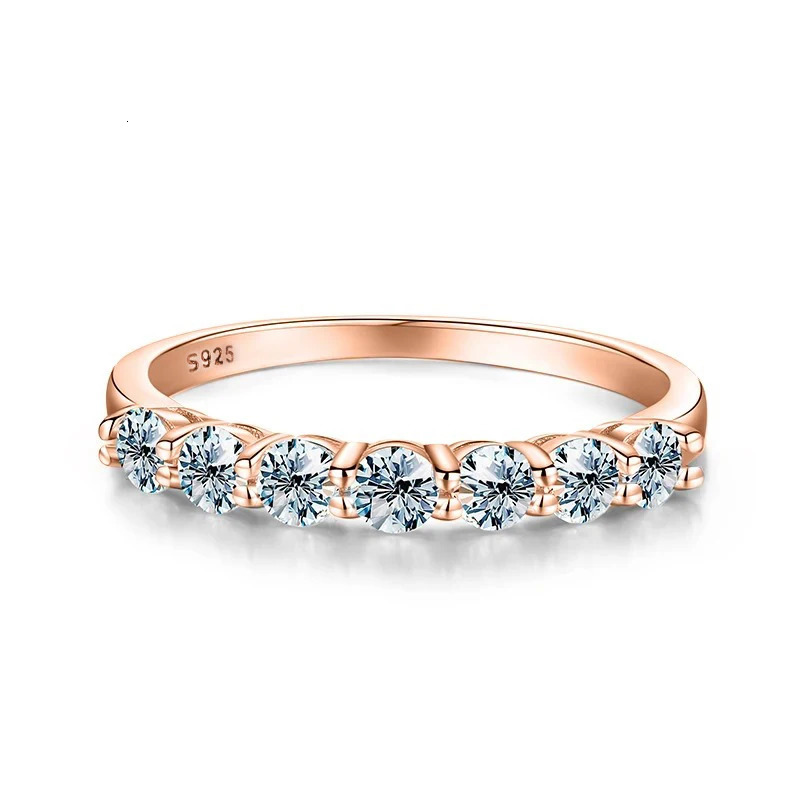 KNB Real Ring 925 Sterling Silver Diamond Band Engagement Wedding Rings for Women Quality Jewelry 251225