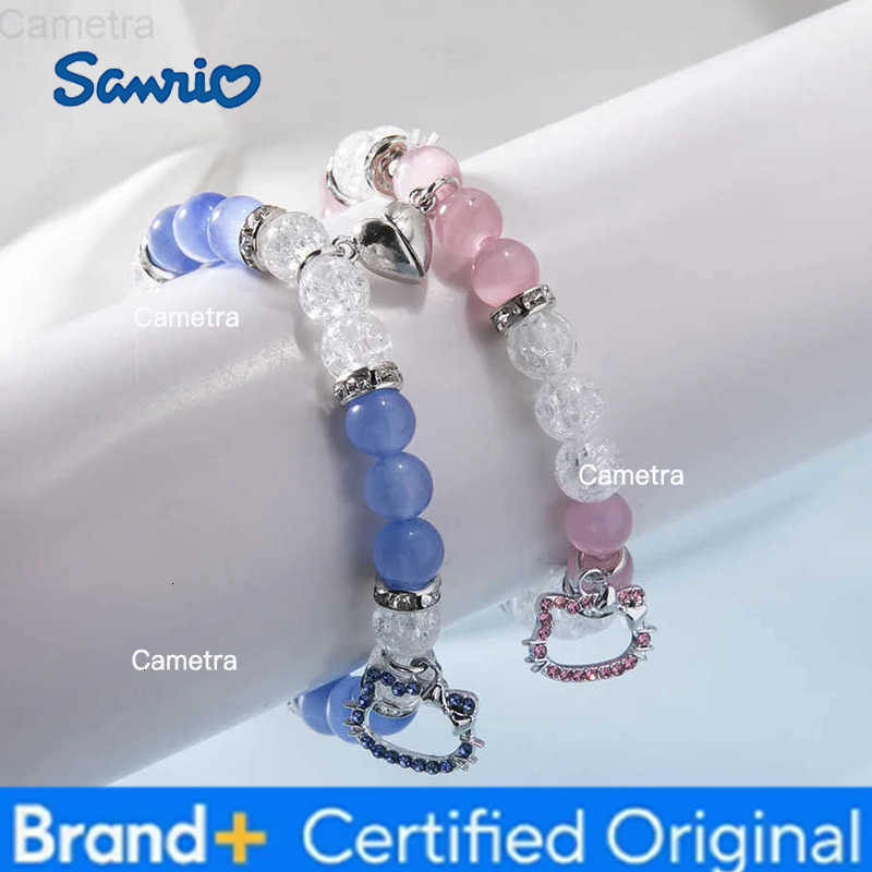 Sanrio Cartoon Cat Spider Kitty Bracelets Matching Heart Magnetic Attract Charm Friendship Bracelets Gift for Couples Halloween Jewelry H251229