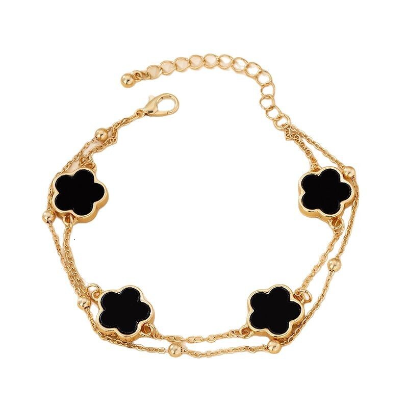 Luxury Brand Designer Jewelry European And American Summer Beach Lucky Clover Flower Anklet For Women Fashion New Style Elegant Anklet Wholesale From 