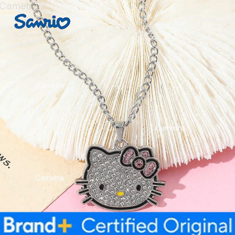 Sanrio Y2k Hello Kitty Clavicle Necklace Alloy Crystals Female Charms Rhinestone Pendant Jewelry Women Girl Gift H251229