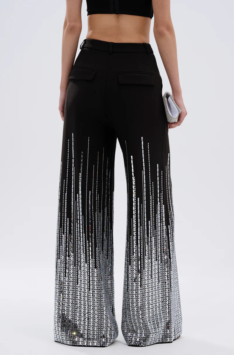 Sparkly Sequined Women Jacket Suits Ladies Loose Pants Beads Long Sleeve Prom Birthday Party Evening 2 Pieces