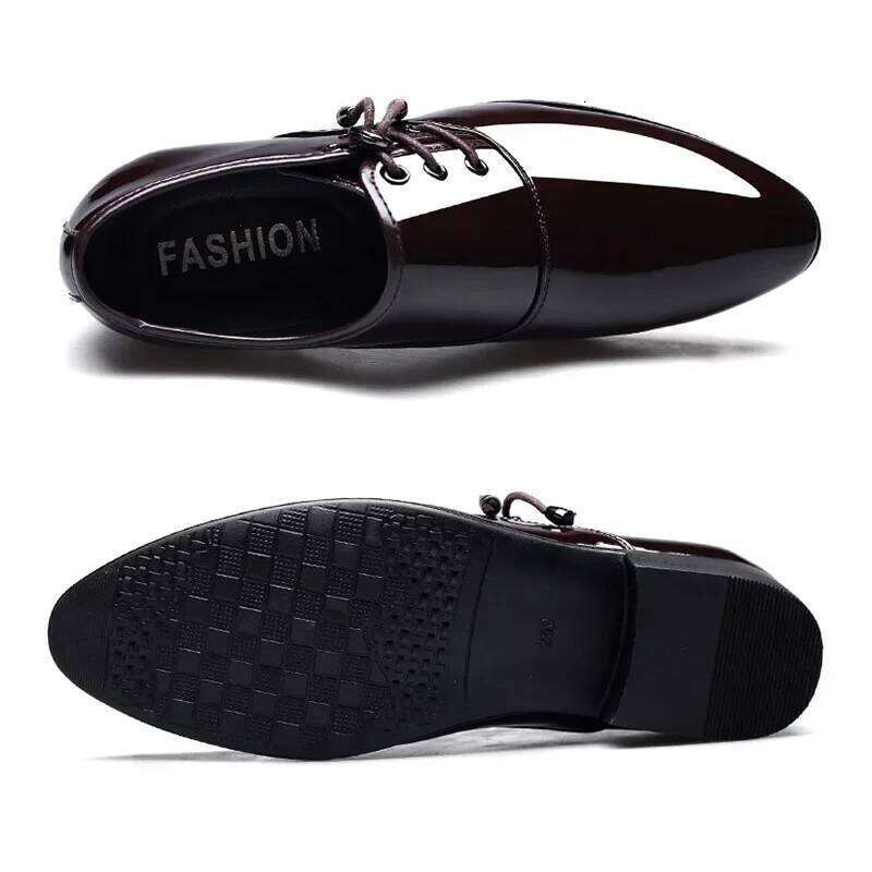 Men Leather Business Dress Shoes All-Match Casual Shock-Absorbing Footwear Wear-Resistant Plus Size LEEGO LENS