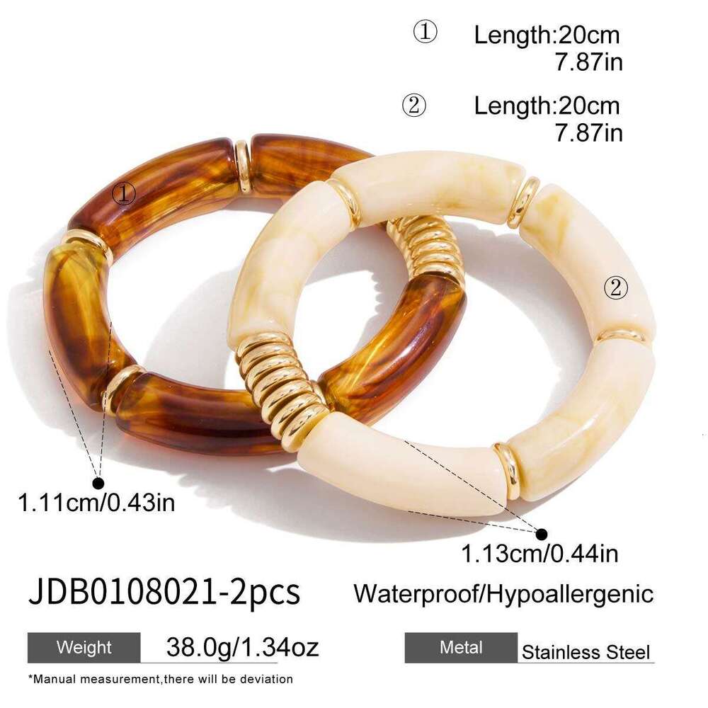 Bracelet For Women Autumn Winter UV Gold-Plated Bamboo Joint Bracelet, Resin Acrylic High-End Feel Niche Jewelry