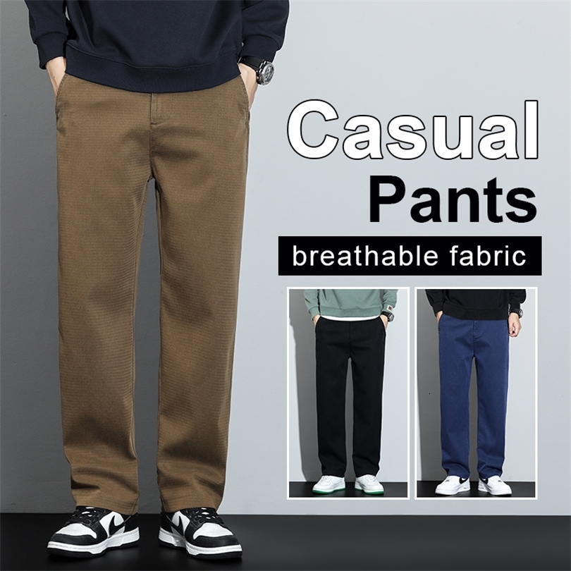 Mens Lyocell Straight Loose Elastic Waist Jeans Autumn Winter Fashion Comfortable Versatile Pants Plus Size 5XL 251218