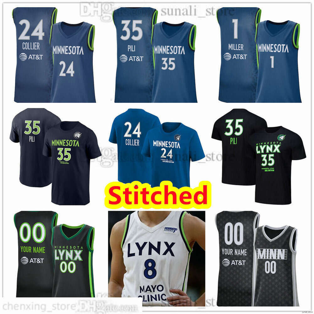 Stitched Minnesota Lynx Basketball Jersey 24 Napheesa Collier 35 Alissa Pili 0 Aubrey Griffin 1 Diamond Miller 14 Dorka Juhasz 21 Kayla McBride 10 Courtney Williams