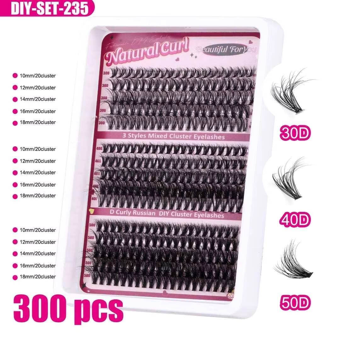 Fluffy 20mm Cluster Lashes Wholesale 80d 100d Cluster Kits With Tools Custom for Individual Diy Eyelashes Vendor