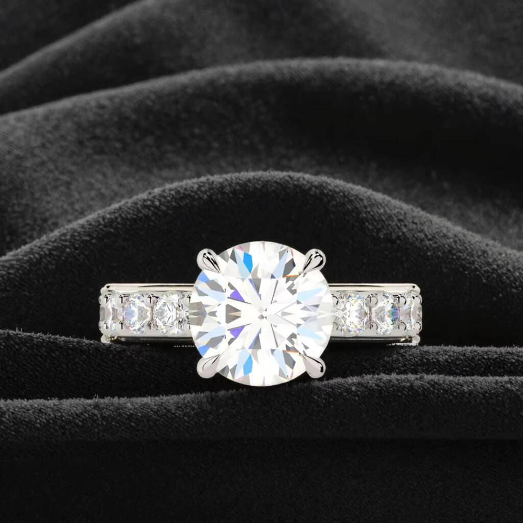 Lab-Grown Diamond Solid Gold 14K E Color Lab Grown Diamond Engagement Ring 1CT VVS IGI Womens Lab Diamond Ring