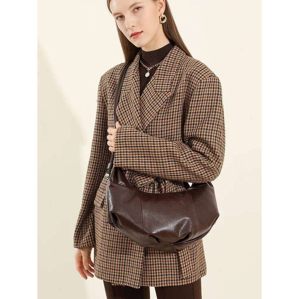 YANATARI Dumpling Leather Soft Leather Large Capacity Minimalist Shoulder Women Female Luxury Moon Bag Handbag TIANOUDAISHU