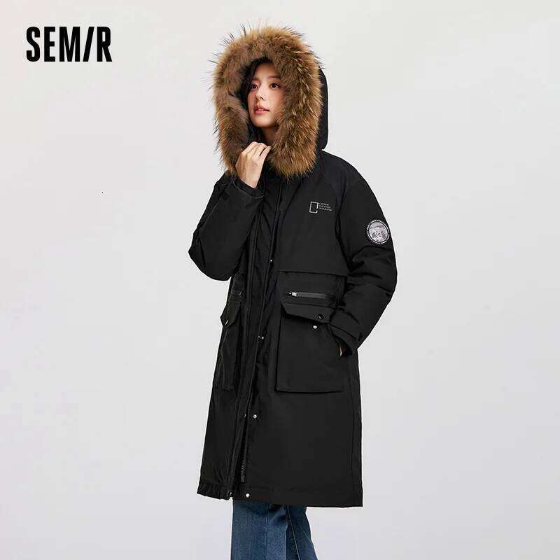 Semir Jacket Women Goose Down 2025 Winter New Waterproof Oil-Proof Stain-Proof Outerwear Warm Loose Daily Women's Clothing