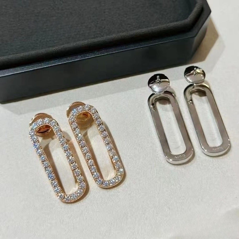 classic designer fashion diamondencrusted square stud earrings womens luxury jewelry daily wear accessory gift for giving business party H260202