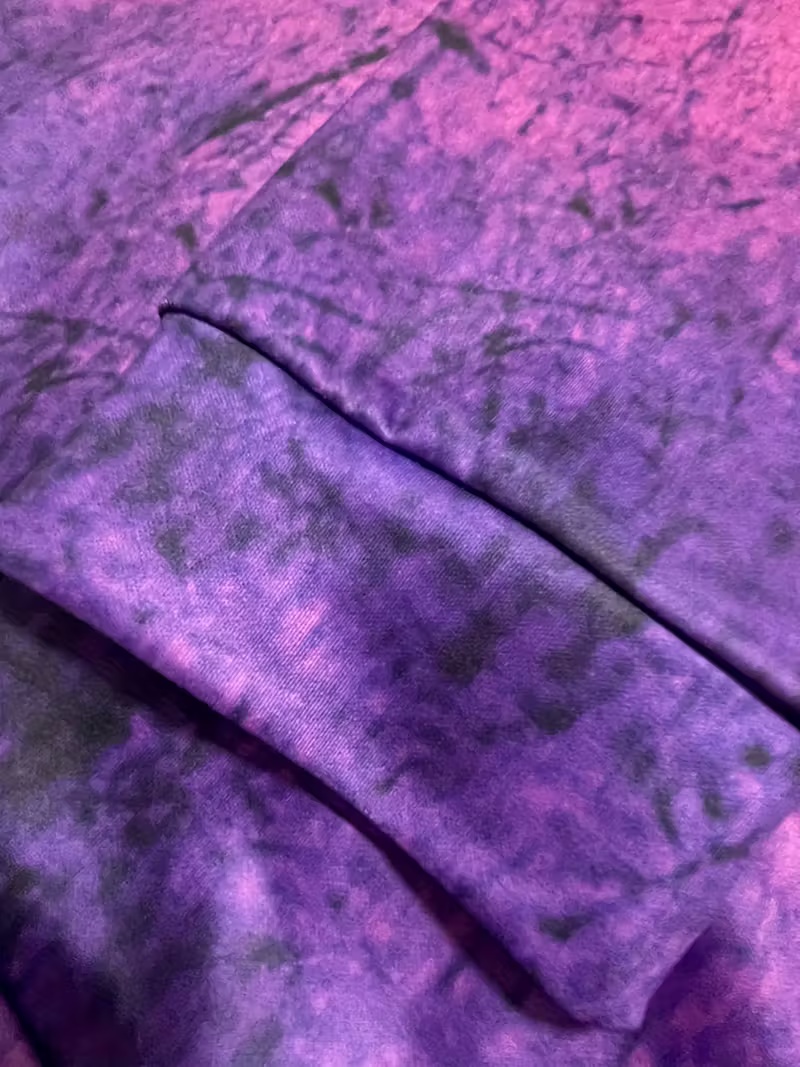 Streetwear Contrast-Color Men's Hoodie Purple-to-Black Gradient Star & Smiley Print Relaxed-Fit Oversized Hooded Sweatshirt with Unique Street St