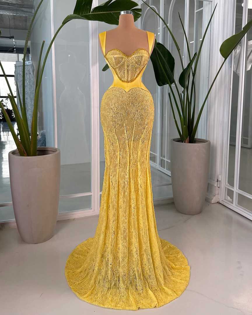 Fashion Sweetheart Lace Mermaid Evening Dress Sexy Sleeveless Prom Gown Floor Length Floral Appliques Party Dresses Customized