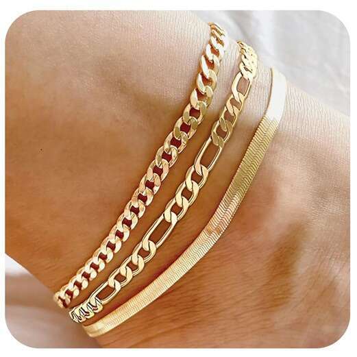 Fashion Adjustable Anklet Personalized gold Layer Jewelry Ankle Chain Holiday Travel Gift for Women