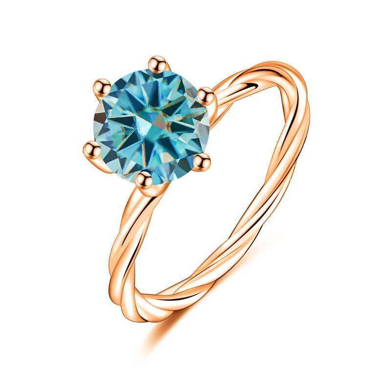 1 Ct moissanite ring for charm lady Wedding Promise Solitaire Band GRA Certified S925 Sterling Silver Rose gold finger Ring df7