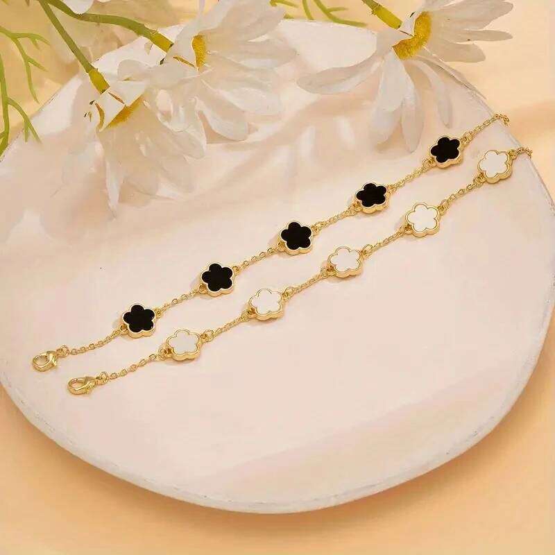 3 Pcs Fashion Classic Clover Design Set Or Accessories, Bracelet Suitable For Daily Wear, Ideal Gi 25H1229