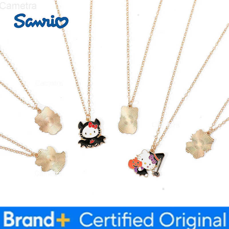 Sanrio Hello Kitty Bat Enamel Charm Cute Halloween Cartoon Animal Pendant Handmade Necklace Fashion Accessory H251229