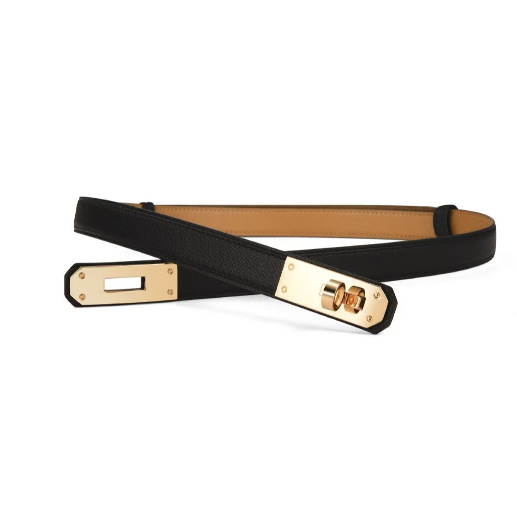 Hemese Kelly Belt Designer Belts Woman Smooth Buckle Belt Luxury Belt Gurtel Retro Thin Waist Belts Cowhide Leather Fashion Cintura Business Ceinture