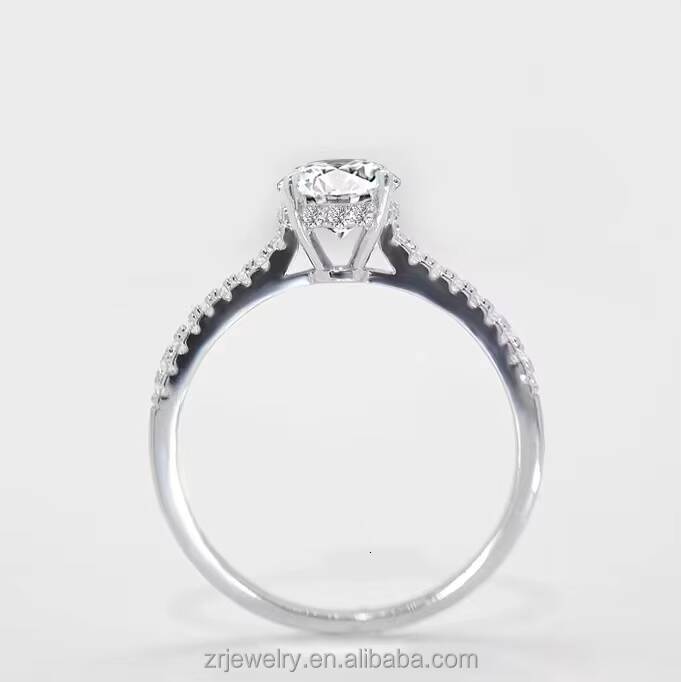 VVS 14K Solid Gold E Color Lab Grown Diamond Engagement Ring Jewelry White Gold IGI Women 1ct Engagement Ring