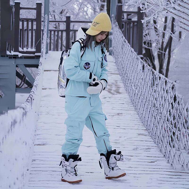 Female Windproof Skiing Suits Women Outdoor Hooded Jumpsuit One Piece Snow Outfit Woman Waterproof Snowboard Overalls Clothes SPLELED