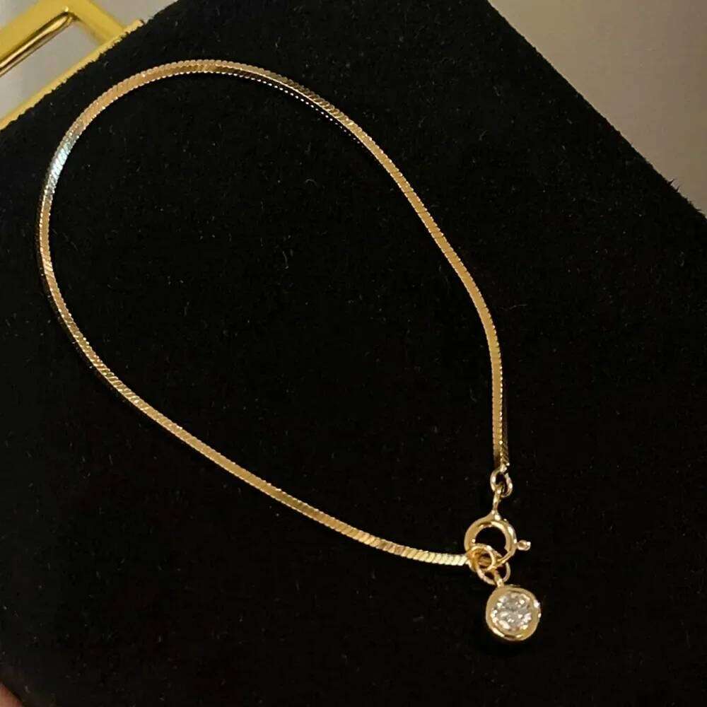 Stainless Steel New High-End Jewelry Minimalist Zircon Charm Blade Chain Womens Bracelet 25H1229