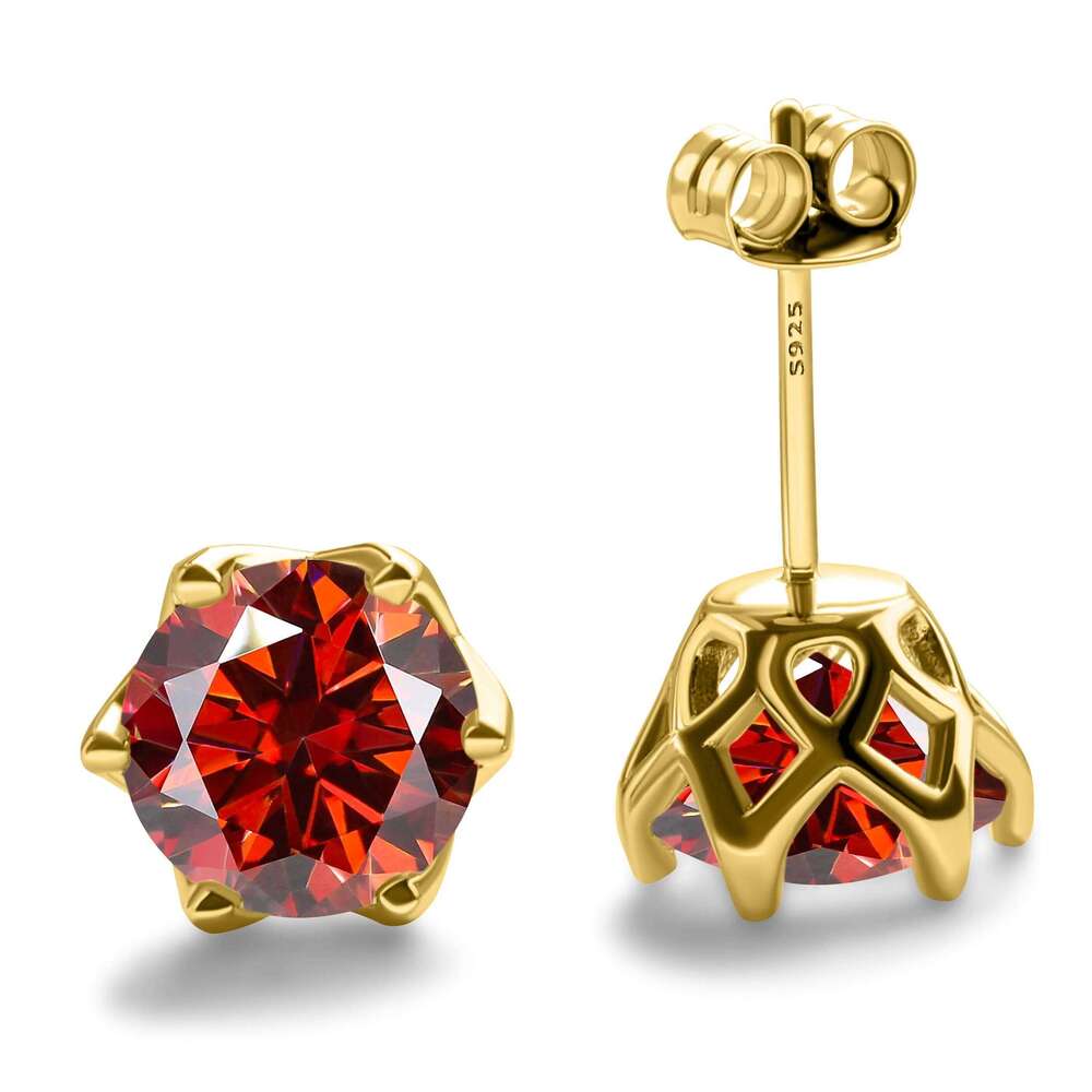 1-2 Carat D Color Moissanite Earrings For Women 100%925 Sterling Silver Ear Studs Fashionable and Brilliant a4e