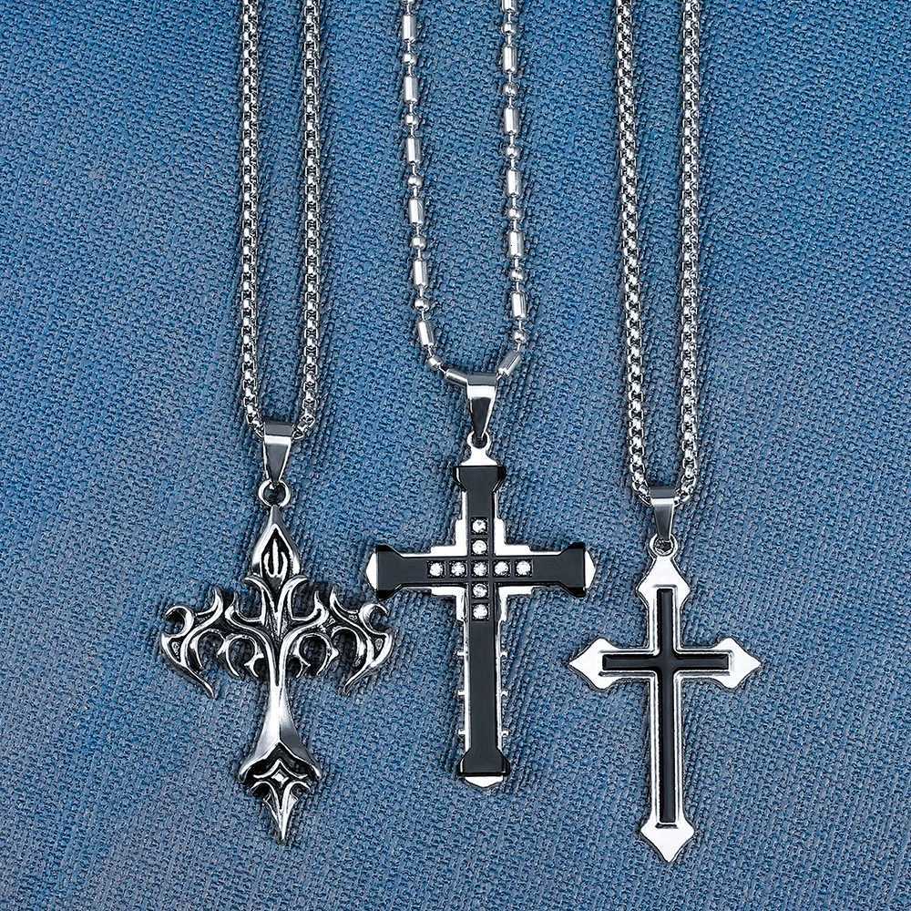 High Quality Cross Titanium Steel Non Fading NecklaceDomineering Trendy Mens hip-hop Pendant ChainNew Handsome Men Women Gift Y251227