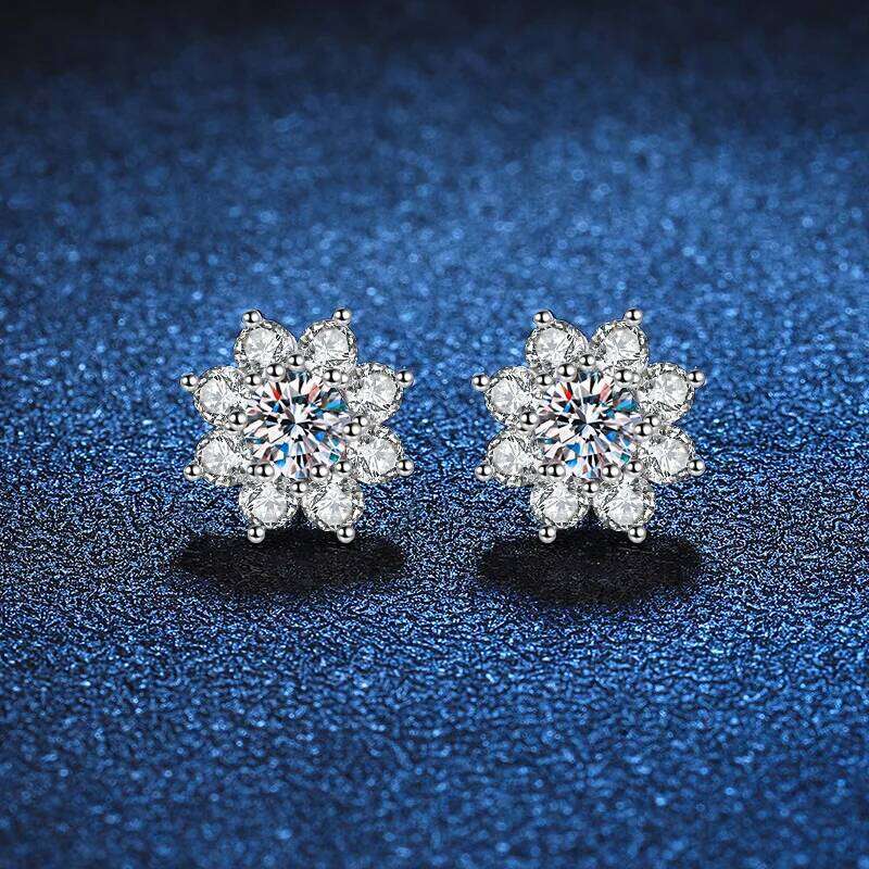 0.3-0.5ct Moissanite Earrings for Women Lab Grown Diamond Ear Studs 925 Sterling Silver Fine Jewelry Gift 2f7