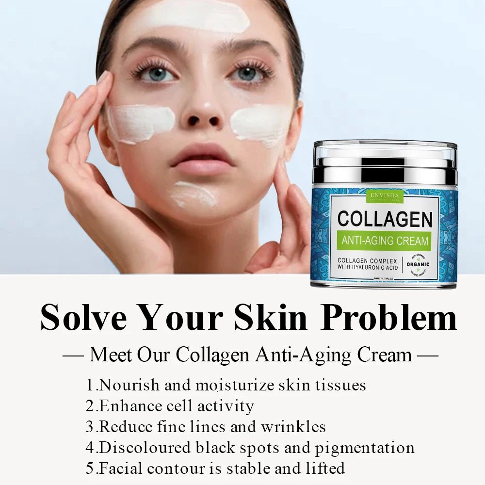 ENVISHA Face Cream Collagen Hyaluronic Acid Skin Care Anti- Moisturizing Anti-Aging Night Shrink Pores Smooth 251222