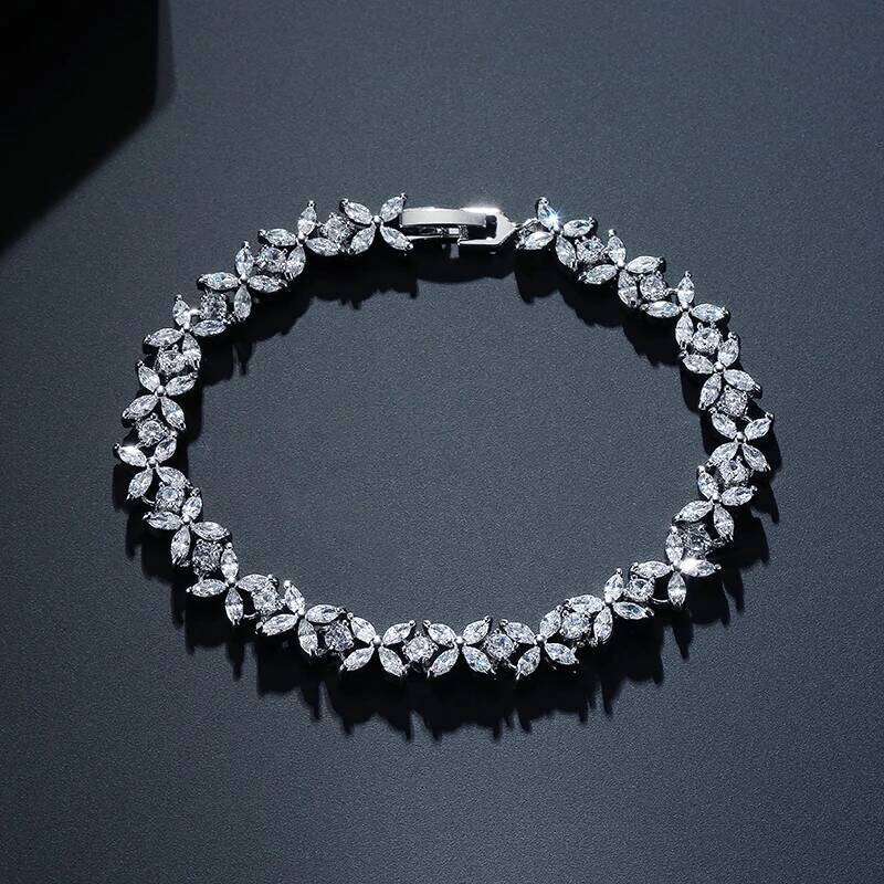 ZAKOL High Quality AAA Cubic Zirconia Tennis Bracelet Shiny Crystal Zircon Charm Bracelets Bridesmaid Jewelry Gift