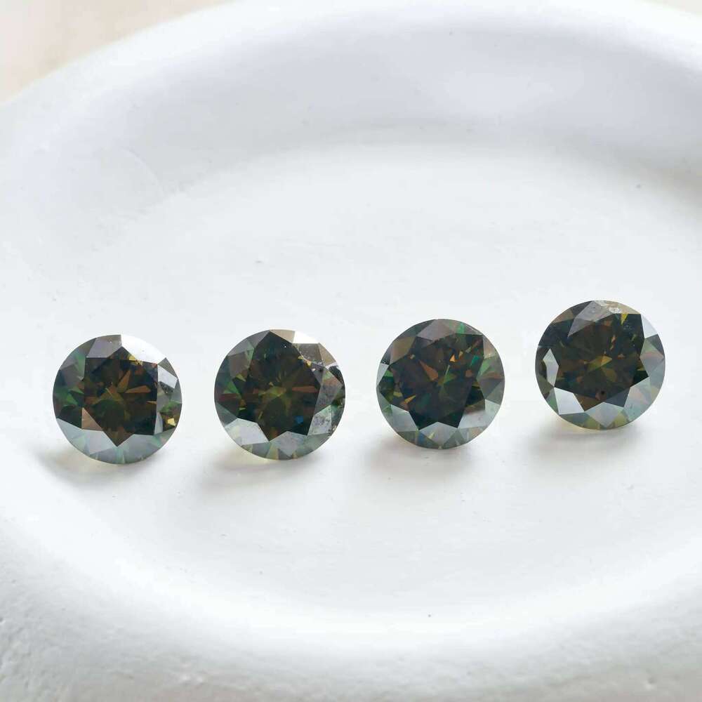 Round 0.1ct-5ct Dark Green Loose Moissanite Pass Diamond Tester with Certificate Lab Grown Diamonds Diy silver fine jewerly 5e0
