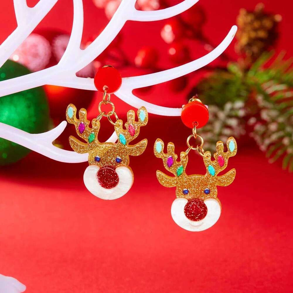 Christmas Acrylic Heart Santa Claus Deer Candy Crutch Xmas Tree Soldier Drop Earrings Cute Holiday Jewelry For Women Men Gifts C251227