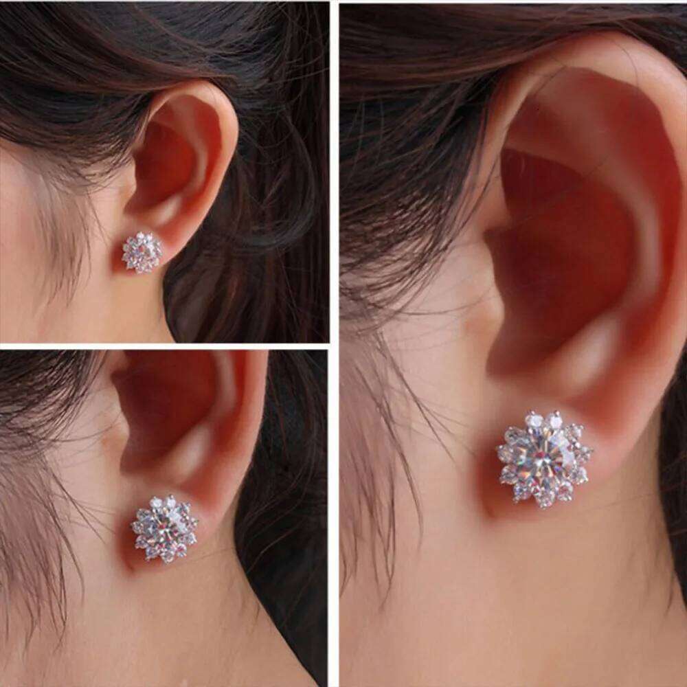 0.5-1ct Moissanite Earrings for Women Lab Grown Diamond Ear Studs 925 Sterling Silver Fine Jewelry Gift 1a6