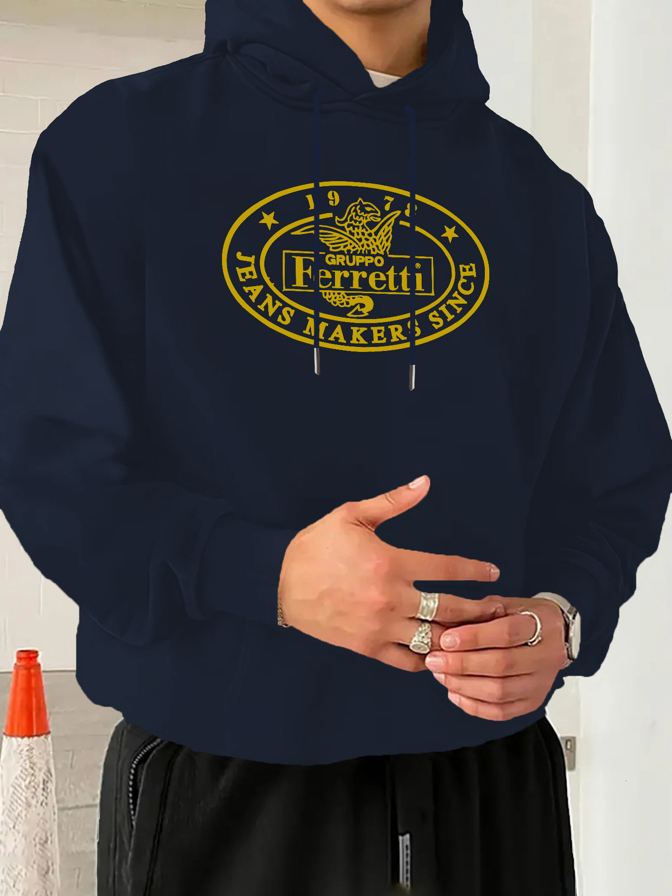 Men'S Casual Graphic Print - "PANS MAKER SINCE 1987" Design, Soft Polyester Blend, Long Sleeve Pullover with Front Pocket, Ideal for Fa