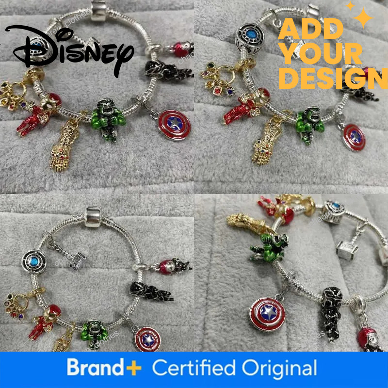 Disney custom Avengers Charm Women Bracelet Marvel Captain America Iron Man Bangles Infinity Stones Gauntlet Thor Hulk Superhero Beads H251220 - view 5