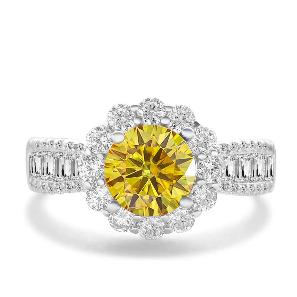 Real 925 Sterling Silver 2ct Round D Color Moissanite Engagement Ring for Women Promise Finger Rings Wedding Fine Jewelry Gift 462