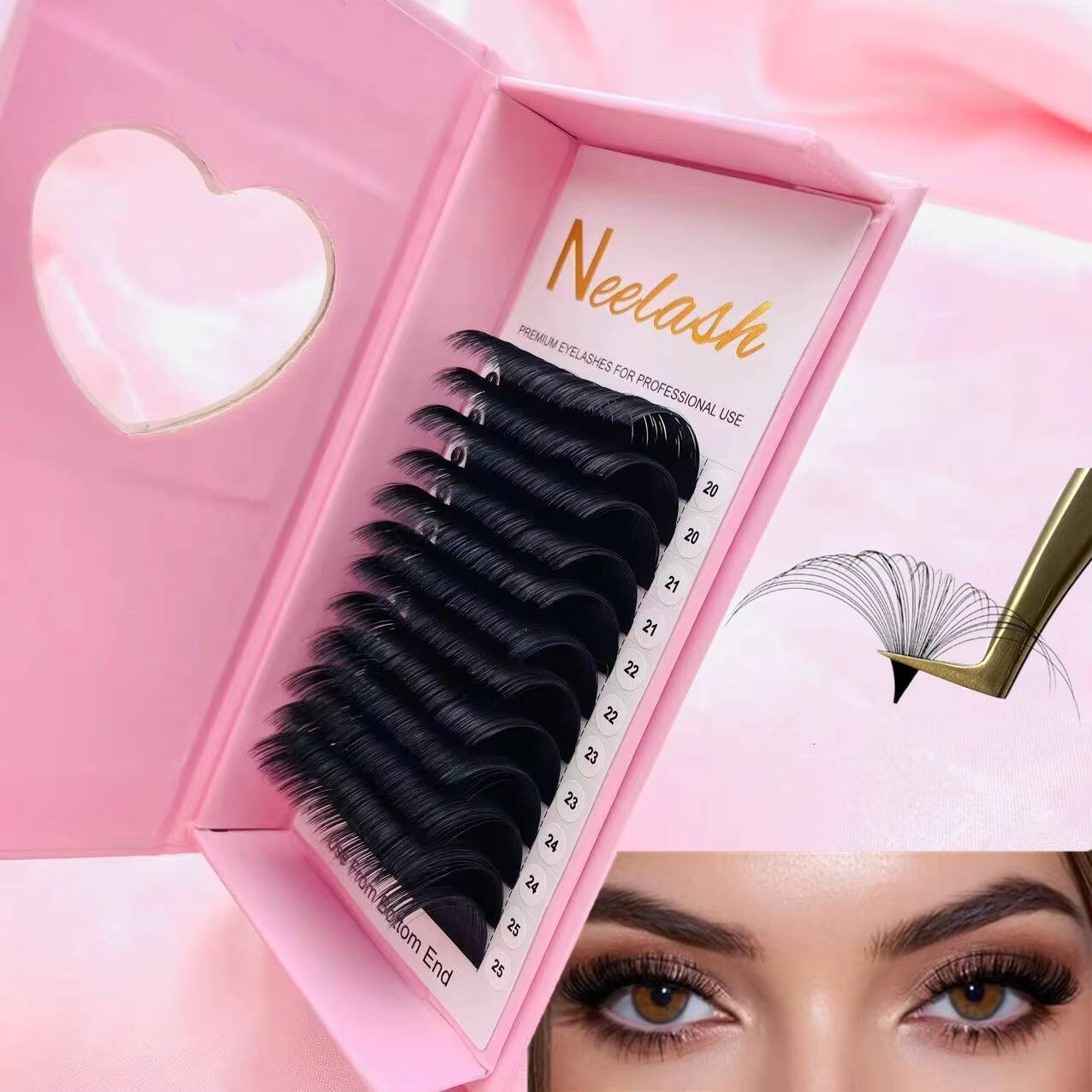 Lash Premium Silk Eyelash Extensions 7mm 17mm Soft Velvet Korean Volume Cashmere Lash Extensions Matte Black Eyelash Trays