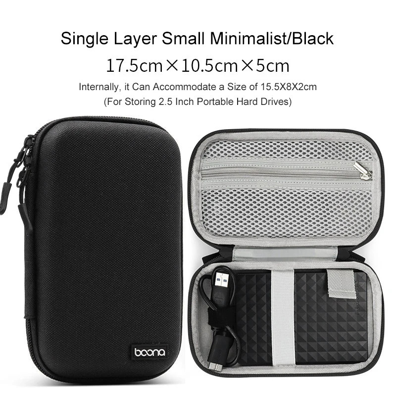 UTHAI Leather EVA Digital Storage Box Portable Hard Shell Digital Tool Storage Bag Headphone Charger Box Data Cable USB U75 251224